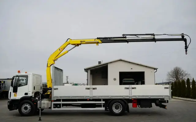IVECO 180E25 / 4X2 / SKRZYNIOWY 7,5m + HDS HYVA HB150X MAX UDŹWIG 5 200KG / STEROWNIE RADIOWE  / ROTATOR / AUTOMAT 