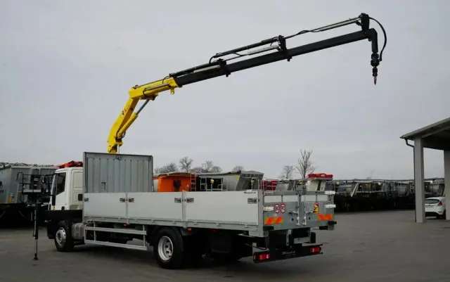 IVECO 180E25 / 4X2 / SKRZYNIOWY 7,5m + HDS HYVA HB150X MAX UDŹWIG 5 200KG / STEROWNIE RADIOWE  / ROTATOR / AUTOMAT 