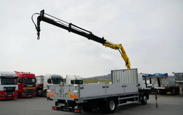 IVECO 180E25 / 4X2 / SKRZYNIOWY 7,5m + HDS HYVA HB150X MAX UDŹWIG 5 200KG / STEROWNIE RADIOWE  / ROTATOR / AUTOMAT 