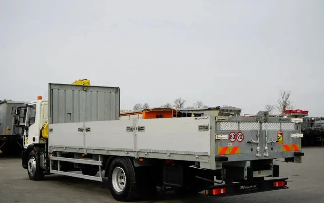 IVECO 180E25 / 4X2 / SKRZYNIOWY 7,5m + HDS HYVA HB150X MAX UDŹWIG 5 200KG / STEROWNIE RADIOWE  / ROTATOR / AUTOMAT 