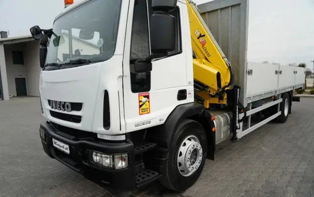 IVECO 180E25 / 4X2 / SKRZYNIOWY 7,5m + HDS HYVA HB150X MAX UDŹWIG 5 200KG / STEROWNIE RADIOWE  / ROTATOR / AUTOMAT 