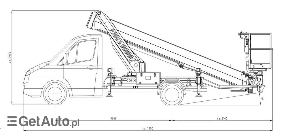 MERCEDES-BENZ Sprinter Zwyżka Podnośnik Koszowy PALFINGER P280 B UDT 