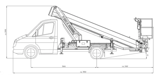 MERCEDES-BENZ Sprinter Zwyżka Podnośnik Koszowy PALFINGER P280 B UDT 