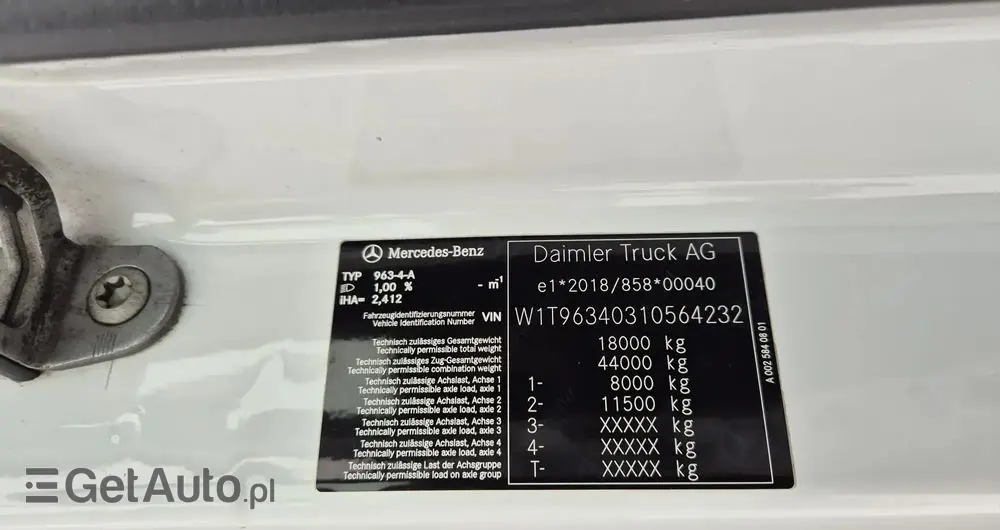 MERCEDES-BENZ MERCEDES-BENZ///ACTROS///MP5/// 1848///GIGA SPACE///2022/// STANDARD///PODUSZKI/// ALUMINIOWE FELGI///WYŚWIETLACZ OBCIĄŻENIA///KLIMA POSTOJOWA/// NAWIGACJA///XENON///PEDANTYCZNY STAN 