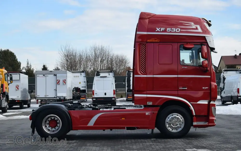 DAF XF530 / SUPER SPACE CAB / HYDRAULIKA / RETARDER / KLIMATYZACJA POSTOJOWA / ACC / NAWIGACJA / KLIMA / LEDY / FULL SPILERY / FULL OPCJA / WERSJA PREMIUM / SERWISOWANY / SPROWADZONY 