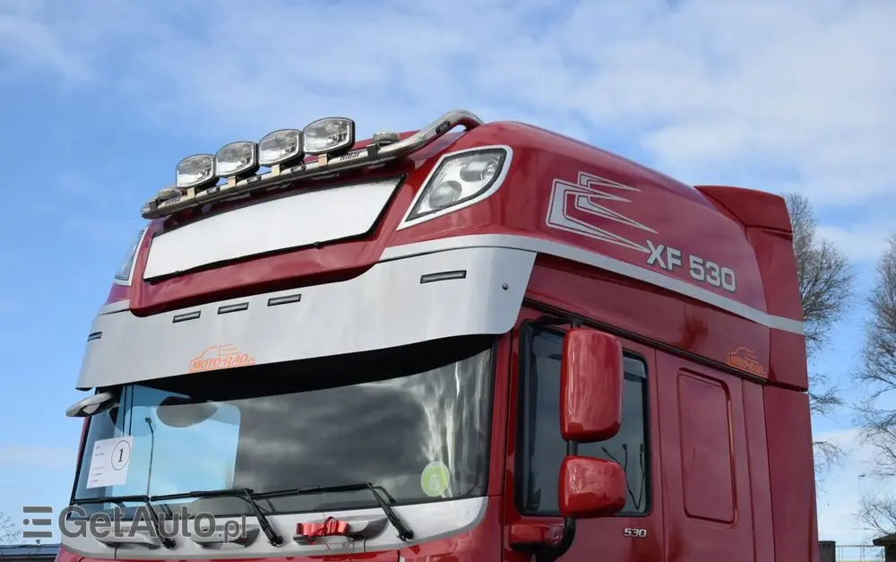 DAF XF530 / SUPER SPACE CAB / HYDRAULIKA / RETARDER / KLIMATYZACJA POSTOJOWA / ACC / NAWIGACJA / KLIMA / LEDY / FULL SPILERY / FULL OPCJA / WERSJA PREMIUM / SERWISOWANY / SPROWADZONY 
