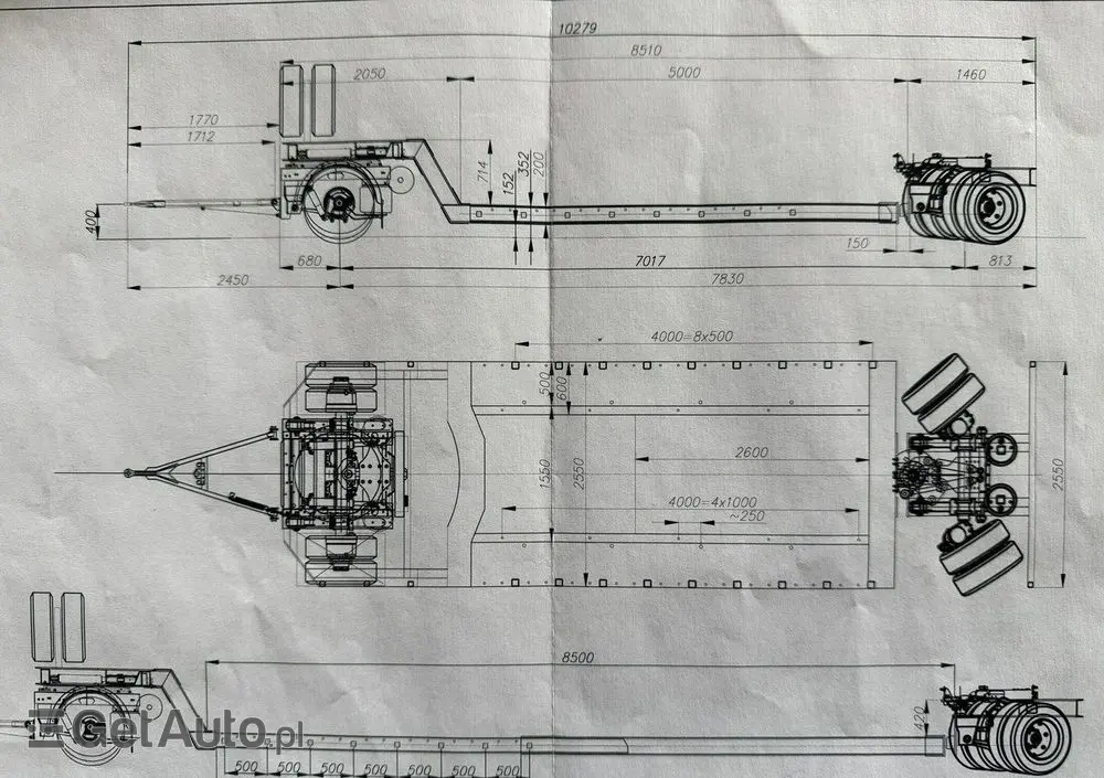 EMTECH 2 osiowa PCN 18 TIEFBETT Zagłębiana Rozciągana Oś Skrętna UNIKAT 