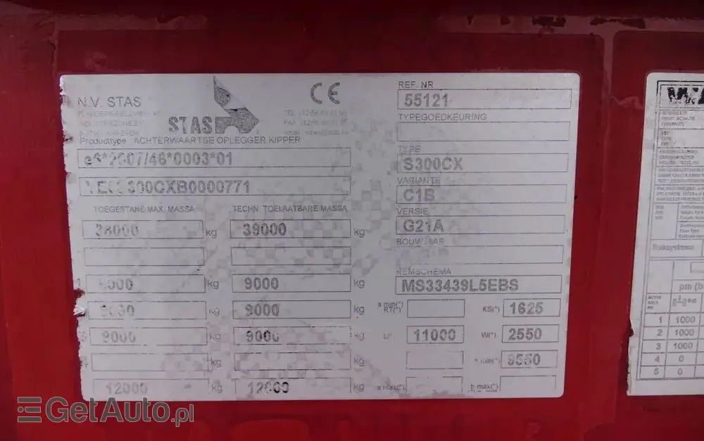 STAS WYWROTKA / S300CX / 44m3 / Z NADSTAWKAMI 52 m3 / ALUMINIOWA / OSIE MERCEDES / OŚ PODNOSZONA / KLAPO-DRZWI / ALUMINIOWE FELGI 
