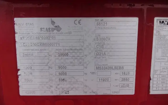 STAS WYWROTKA / S300CX / 44m3 / Z NADSTAWKAMI 52 m3 / ALUMINIOWA / OSIE MERCEDES / OŚ PODNOSZONA / KLAPO-DRZWI / ALUMINIOWE FELGI 