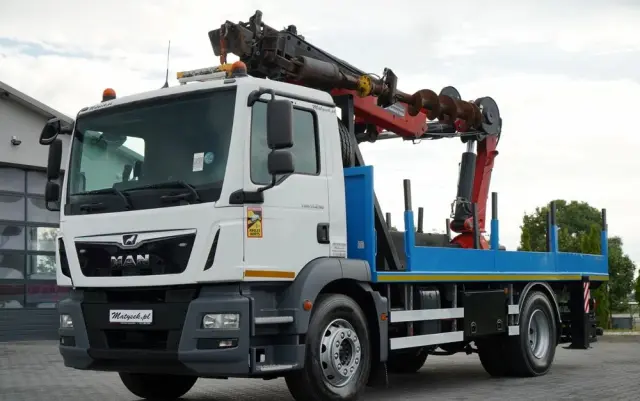 MAN TGM 15 .290 / HDS HC 190 + WIERTŁO 2 mb / WIERTNICA / STEROWANIE RADIOWE / EURO 6 /  MANUAL / 2019 ROK 