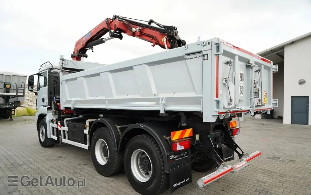 MAN TGS 33.360 / 6x4 / WYWROTKA + HDS HMF 1820 K-RC / wysów 10m / HYDROBURTA / CHWYTAK / NAVI / MANUAL / SPROWADZONY 