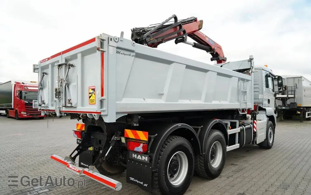 MAN TGS 33.360 / 6x4 / WYWROTKA + HDS HMF 1820 K-RC / wysów 10m / HYDROBURTA / CHWYTAK / NAVI / MANUAL / SPROWADZONY 