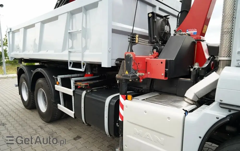 MAN TGS 33.360 / 6x4 / WYWROTKA + HDS HMF 1820 K-RC / wysów 10m / HYDROBURTA / CHWYTAK / NAVI / MANUAL / SPROWADZONY 