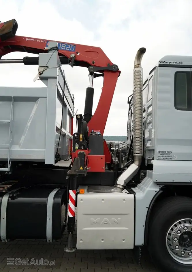 MAN TGS 33.360 / 6x4 / WYWROTKA + HDS HMF 1820 K-RC / wysów 10m / HYDROBURTA / CHWYTAK / NAVI / MANUAL / SPROWADZONY 