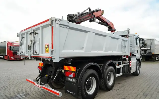 MAN TGS 33.360 / 6x4 / WYWROTKA + HDS HMF 1820 K-RC / wysów 10m / HYDROBURTA / CHWYTAK / NAVI / MANUAL / SPROWADZONY 