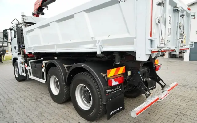 MAN TGS 33.360 / 6x4 / WYWROTKA + HDS HMF 1820 K-RC / wysów 10m / HYDROBURTA / CHWYTAK / NAVI / MANUAL / SPROWADZONY 