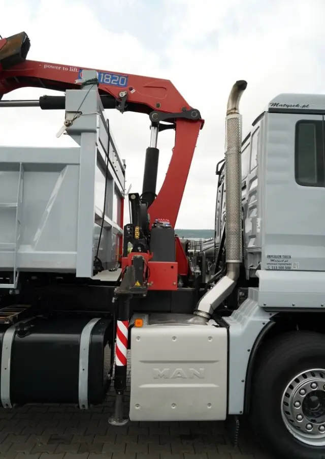 MAN TGS 33.360 / 6x4 / WYWROTKA + HDS HMF 1820 K-RC / wysów 10m / HYDROBURTA / CHWYTAK / NAVI / MANUAL / SPROWADZONY 