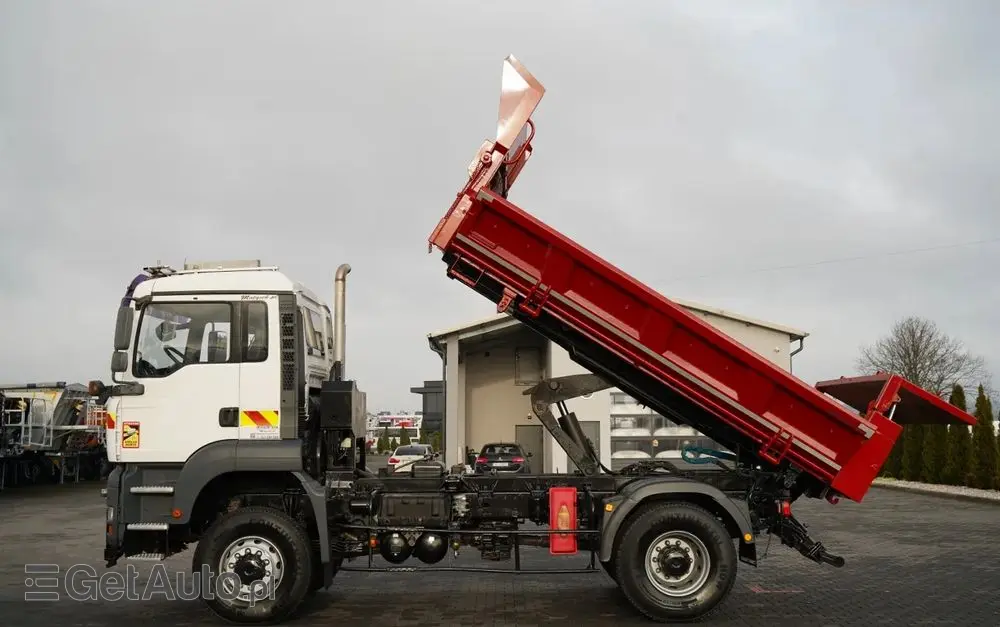 MAN TGA 18.360 / 4X4 / WYWROTKA 2 STRONNA / HYDROKLAPA / HYDROBURTA / CZOŁOWNICA / SPECJALNY / MANUAL 