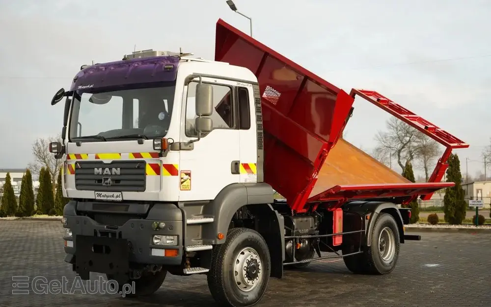 MAN TGA 18.360 / 4X4 / WYWROTKA 2 STRONNA / HYDROKLAPA / HYDROBURTA / CZOŁOWNICA / SPECJALNY / MANUAL 