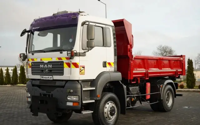 MAN TGA 18.360 / 4X4 / WYWROTKA 2 STRONNA / HYDROKLAPA / HYDROBURTA / CZOŁOWNICA / SPECJALNY / MANUAL 
