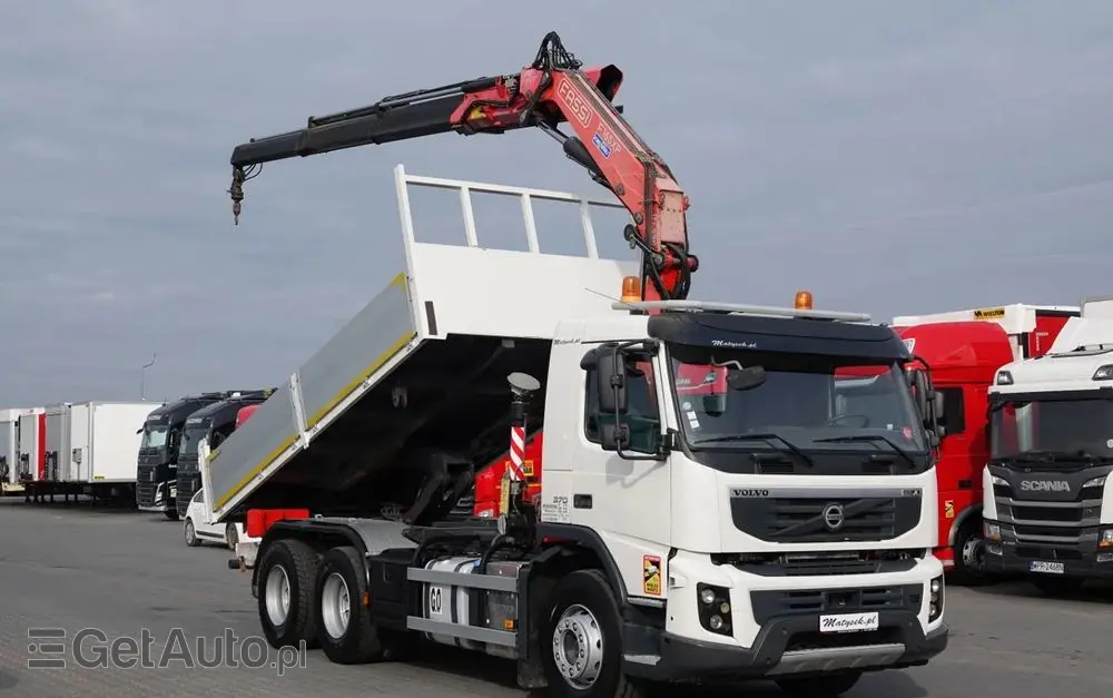VOLVO FMX 370 / 6X4 / WYWROTKA + HDS FASSI F165XP / MAX UDŹWIG 5200KG / STEROWANIE RADIOWE / HYDROBURTA 