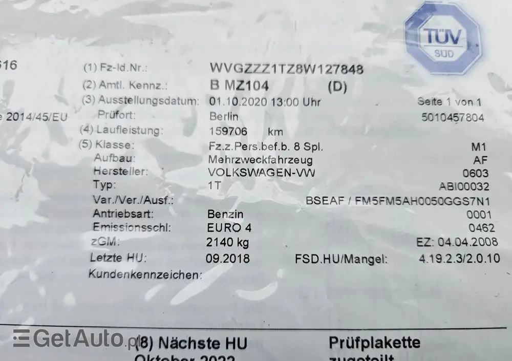 VOLKSWAGEN Touran 1.6 United