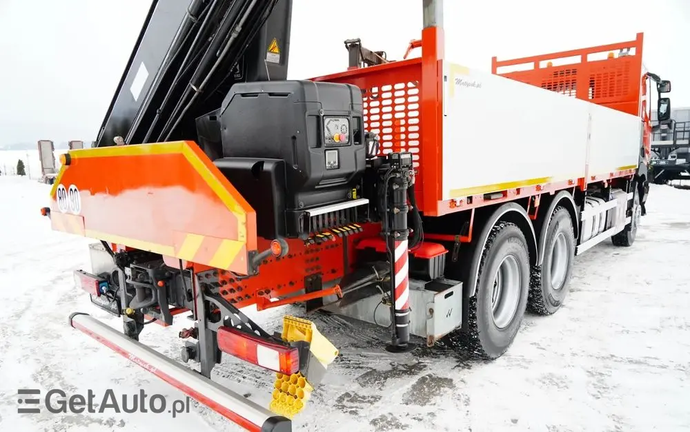 RENAULT C 430 / 6x4 / SKRZYNIOWY 6,2 M + HDS HIAB X-DUO 188 / WYSÓW 15 M / STEROWANIE RADIOWE / WIDŁY / ROTATOR 