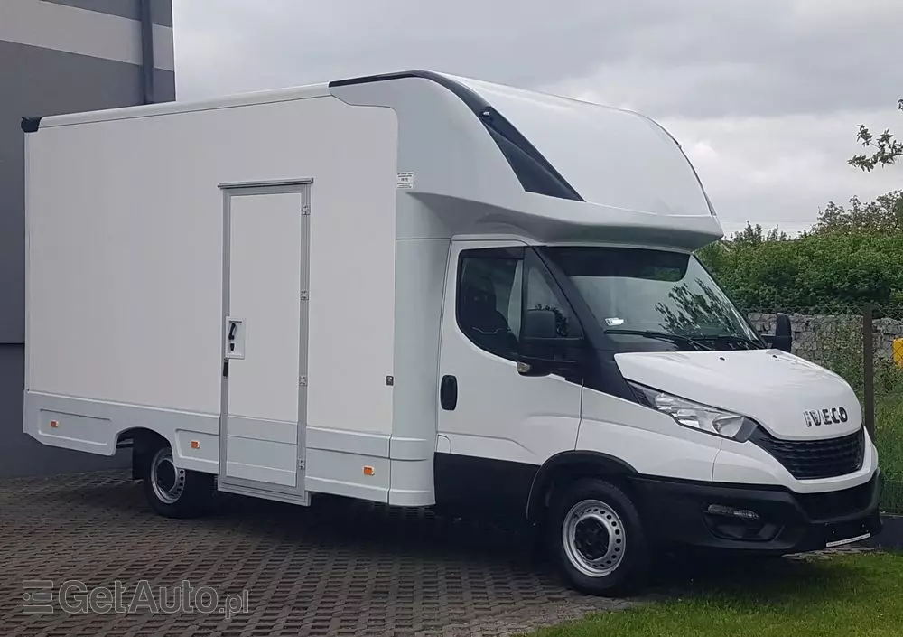 IVECO DAILY KONTENER NISKOPODŁOGOWY 4,43x2,23x2,42 SKLEP FOODTRUCK BAR KLIMA KONIOWÓZ KAMPER 