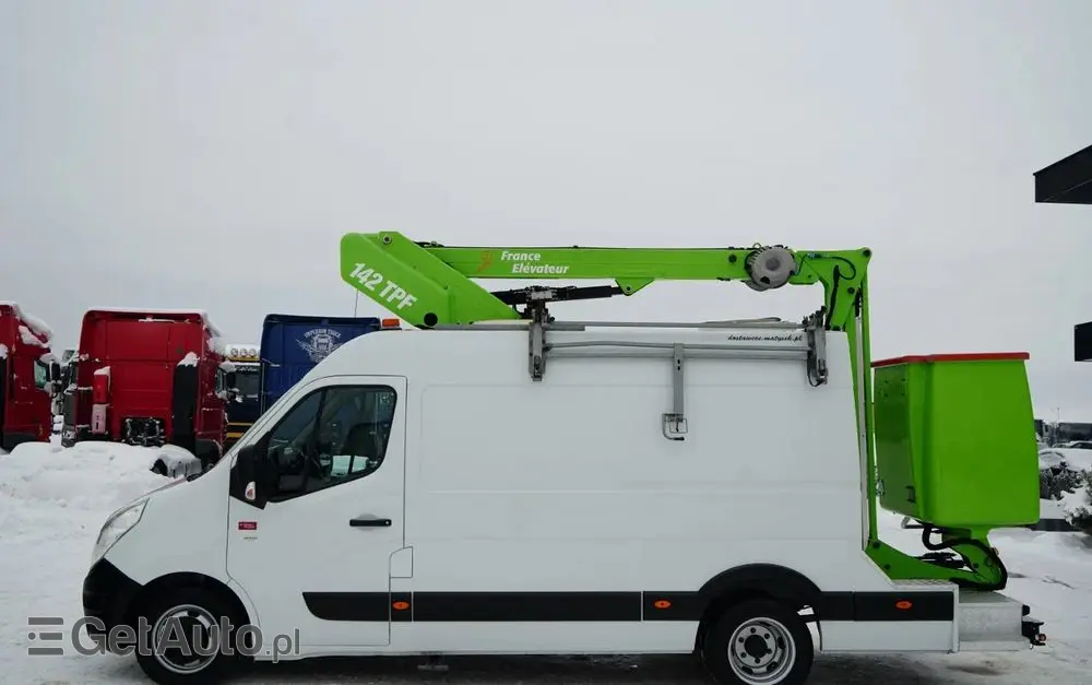 RENAULT MASTER / ZWYŻKA /  PODNOŚNIK KOSZOWY Elevateur 142 TPF  - 14 m / MAX  265 kg / BLASZAK / 
