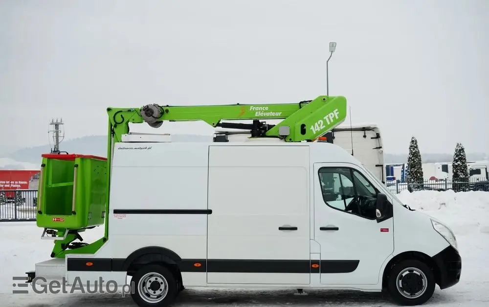 RENAULT MASTER / ZWYŻKA /  PODNOŚNIK KOSZOWY Elevateur 142 TPF  - 14 m / MAX  265 kg / BLASZAK / 