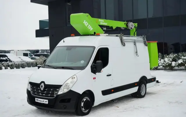 RENAULT MASTER / ZWYŻKA /  PODNOŚNIK KOSZOWY Elevateur 142 TPF  - 14 m / MAX  265 kg / BLASZAK / 