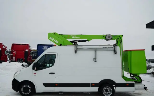 RENAULT MASTER / ZWYŻKA /  PODNOŚNIK KOSZOWY Elevateur 142 TPF  - 14 m / MAX  265 kg / BLASZAK / 