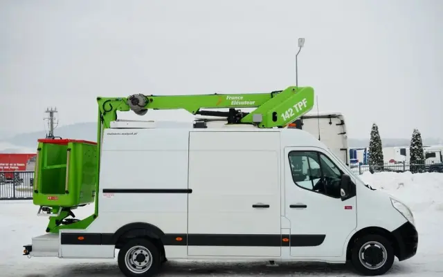 RENAULT MASTER / ZWYŻKA /  PODNOŚNIK KOSZOWY Elevateur 142 TPF  - 14 m / MAX  265 kg / BLASZAK / 