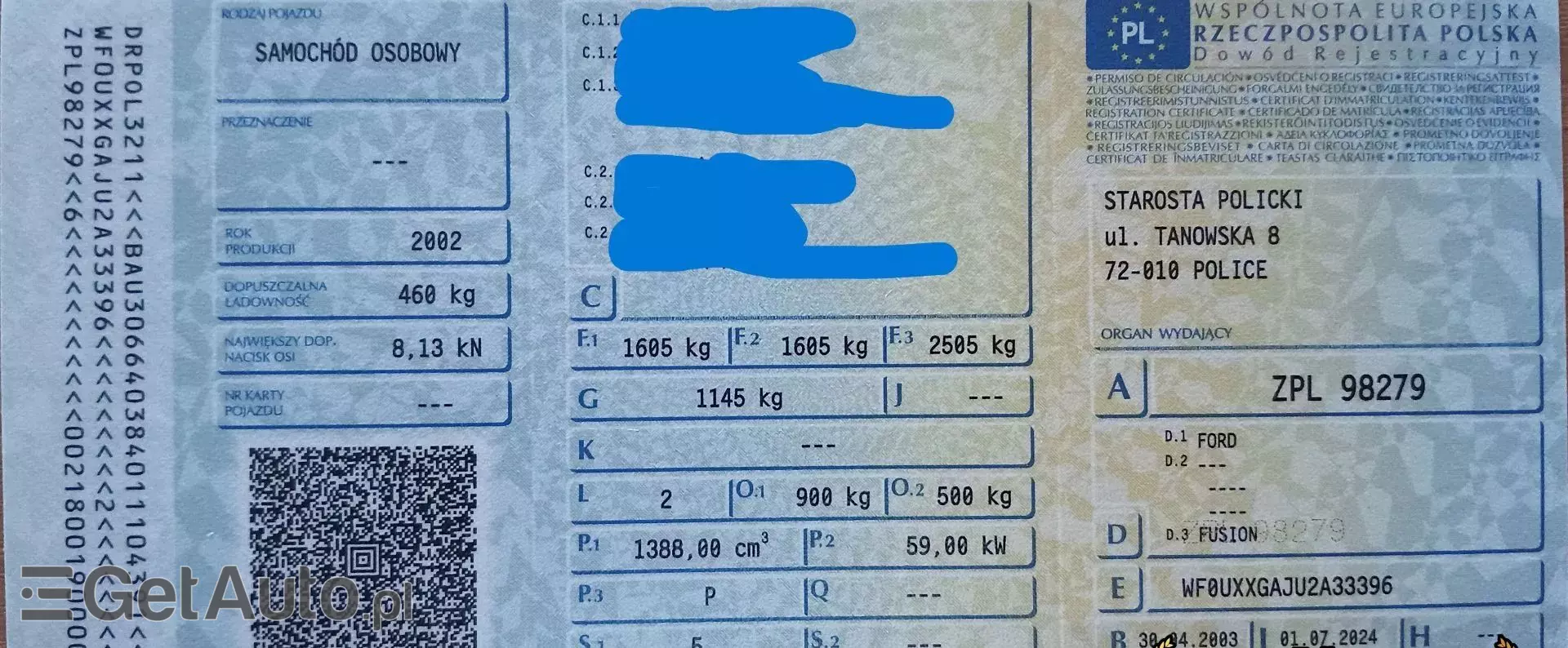 FORD Fusion 1.4 Duratec (80 KM)