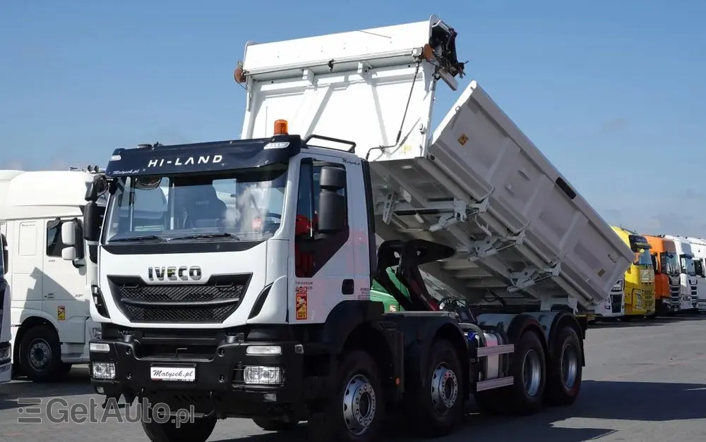 IVECO TRAKKER / 8x4 / WYWROTKA / HYDROBURTA / BORDMATIC / EURO 6 / MEILLER KIPPER 