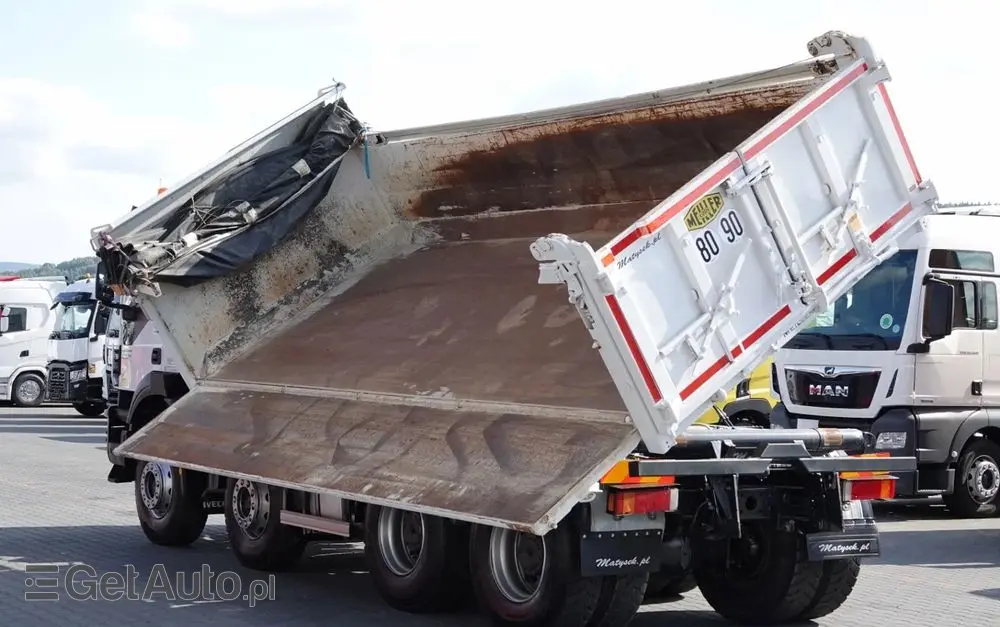 IVECO TRAKKER / 8x4 / WYWROTKA / HYDROBURTA / BORDMATIC / EURO 6 / MEILLER KIPPER 