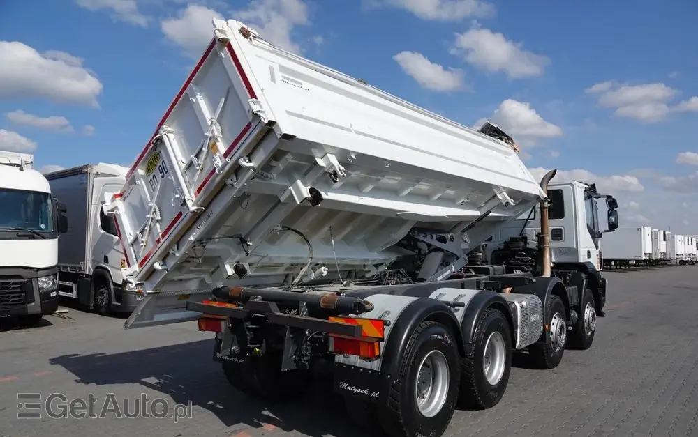 IVECO TRAKKER / 8x4 / WYWROTKA / HYDROBURTA / BORDMATIC / EURO 6 / MEILLER KIPPER 