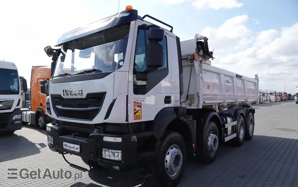 IVECO TRAKKER / 8x4 / WYWROTKA / HYDROBURTA / BORDMATIC / EURO 6 / MEILLER KIPPER 
