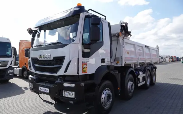 IVECO TRAKKER / 8x4 / WYWROTKA / HYDROBURTA / BORDMATIC / EURO 6 / MEILLER KIPPER 