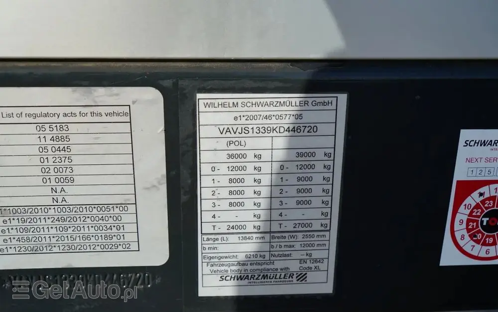 SCHWARZMULLER FIRANKA / STANDARD / KOSZ NA PALETY / OSIE SAF / 