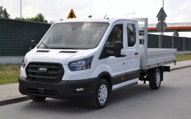 FORD TRANSIT L3 7 OSOBOWY FABRYCZNIE NOWY !!! DOSTĘPNY OD RĘKI !!! DOKA DUBEL KABINA PODWÓJNA KABINA + SKRZYNIA HAK 
