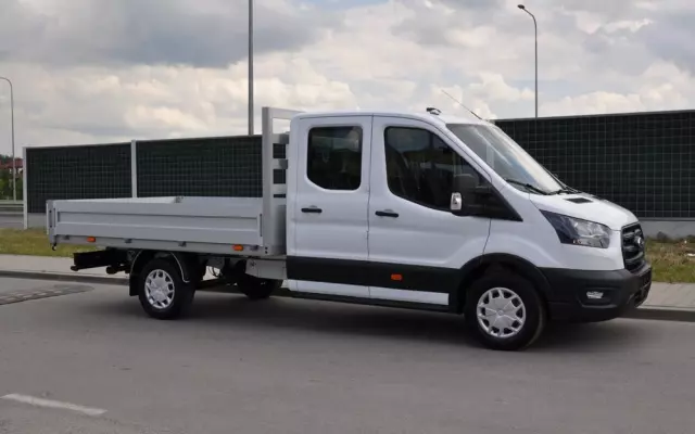FORD TRANSIT L3 7 OSOBOWY FABRYCZNIE NOWY !!! DOSTĘPNY OD RĘKI !!! DOKA DUBEL KABINA PODWÓJNA KABINA + SKRZYNIA HAK 