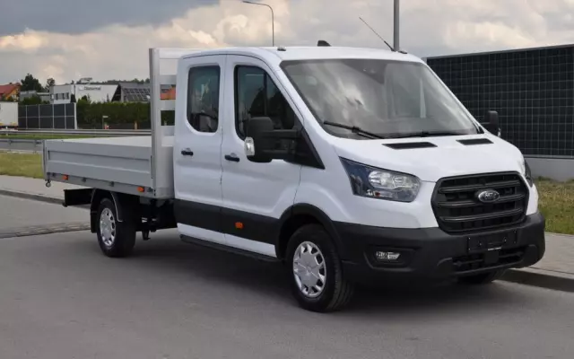 FORD TRANSIT L3 7 OSOBOWY FABRYCZNIE NOWY !!! DOSTĘPNY OD RĘKI !!! DOKA DUBEL KABINA PODWÓJNA KABINA + SKRZYNIA HAK 