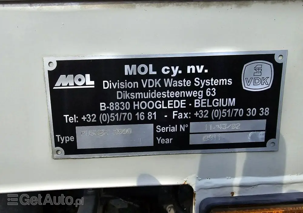 DAF LF 2011 Śmieciarka MOL PUSHER 2000 