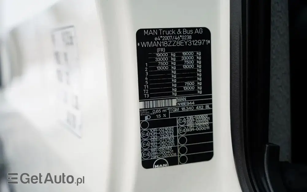 MAN TGM 18.340 / 4X2 / 3 STRONNA WYWROTKA / HYDROBURTA / BRYGADÓWKA 7 MIEJSC / BORDMATIC 