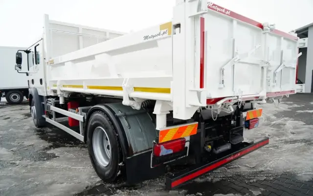 MAN TGM 18.340 / 4X2 / 3 STRONNA WYWROTKA / HYDROBURTA / BRYGADÓWKA 7 MIEJSC / BORDMATIC 