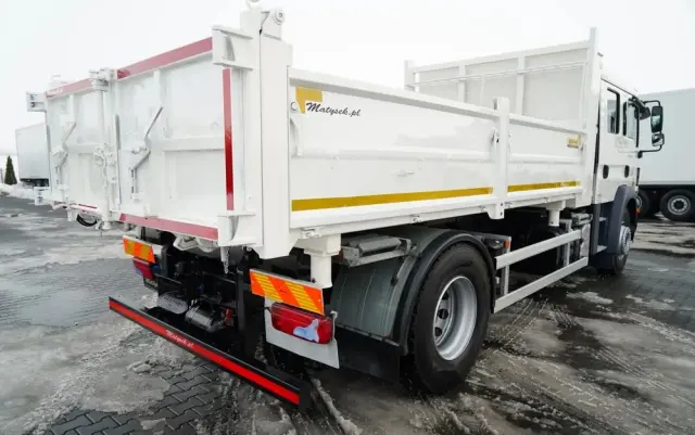 MAN TGM 18.340 / 4X2 / 3 STRONNA WYWROTKA / HYDROBURTA / BRYGADÓWKA 7 MIEJSC / BORDMATIC 