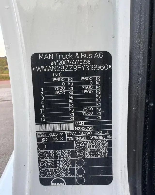 MAN TGM18.290 4x2 ACC/ CHłODNIA Z WINDĄ /CARRIER 850MT /SYPIALKA / EURO6/ASO 