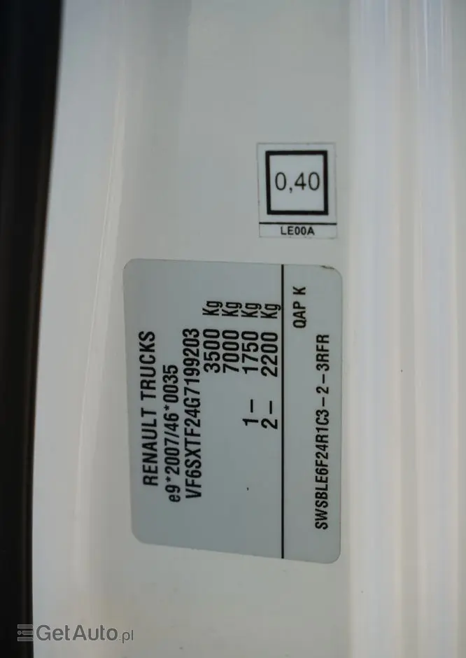 RENAULT MAXITY  DTI 130 / WYWROTKA TYLNOZSYPOWA 3,2 M / BLIŹNIAK / MANUAL / 3 MIEJSCA / SPROWADZONY 