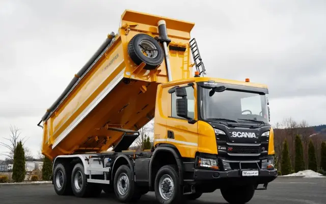 SCANIA P 450 XT  / 8x6 / WYWROTKA TYLNOZSYPOWA / OPTICRUISE / OPONY 100% /  EURO 6 